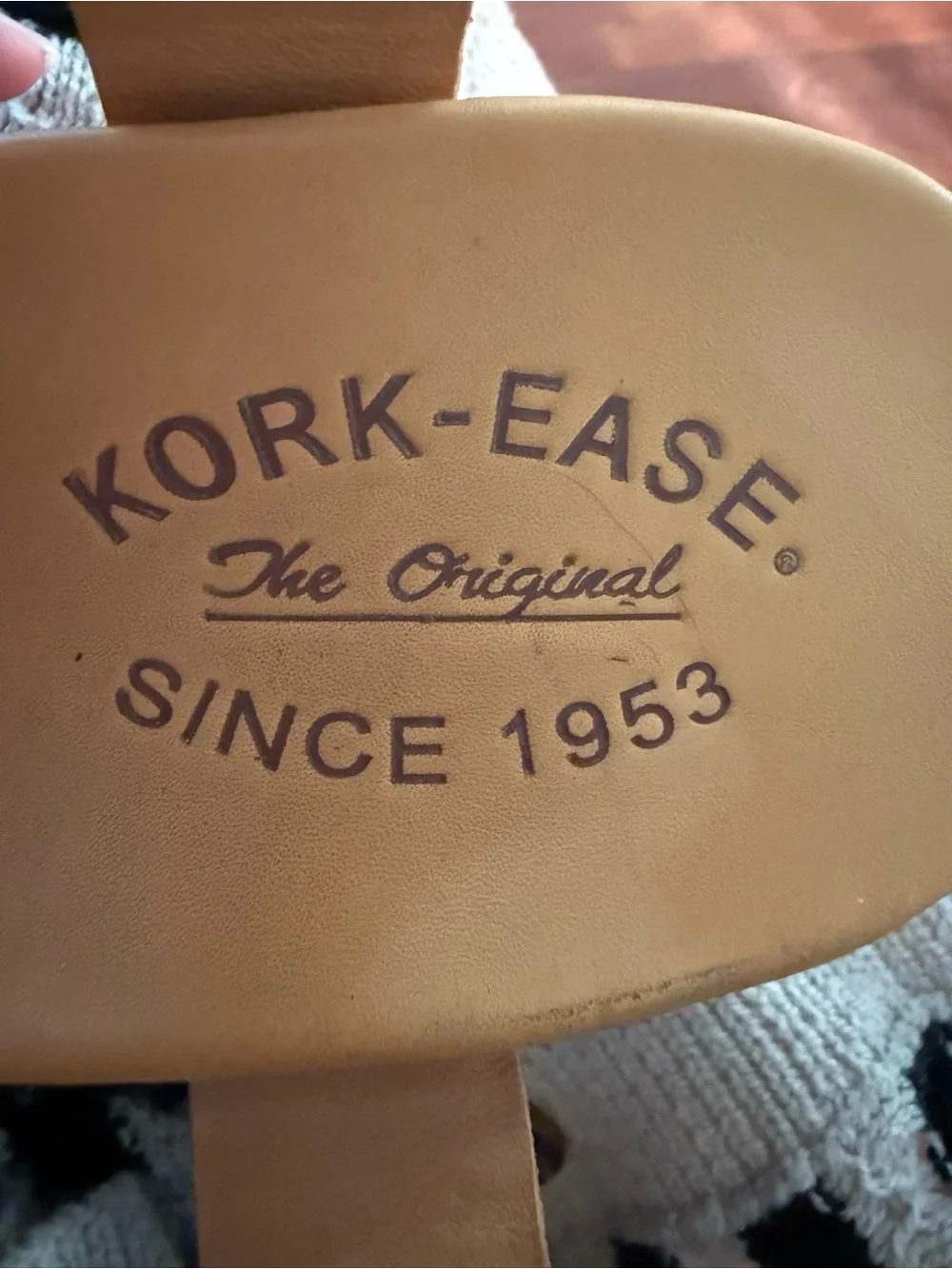 Kork-Ease Cork and Brown Leather Wedge Sandal